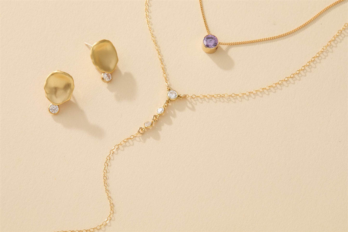 Matte Gold Cubic Zirconia Earrings Maxine