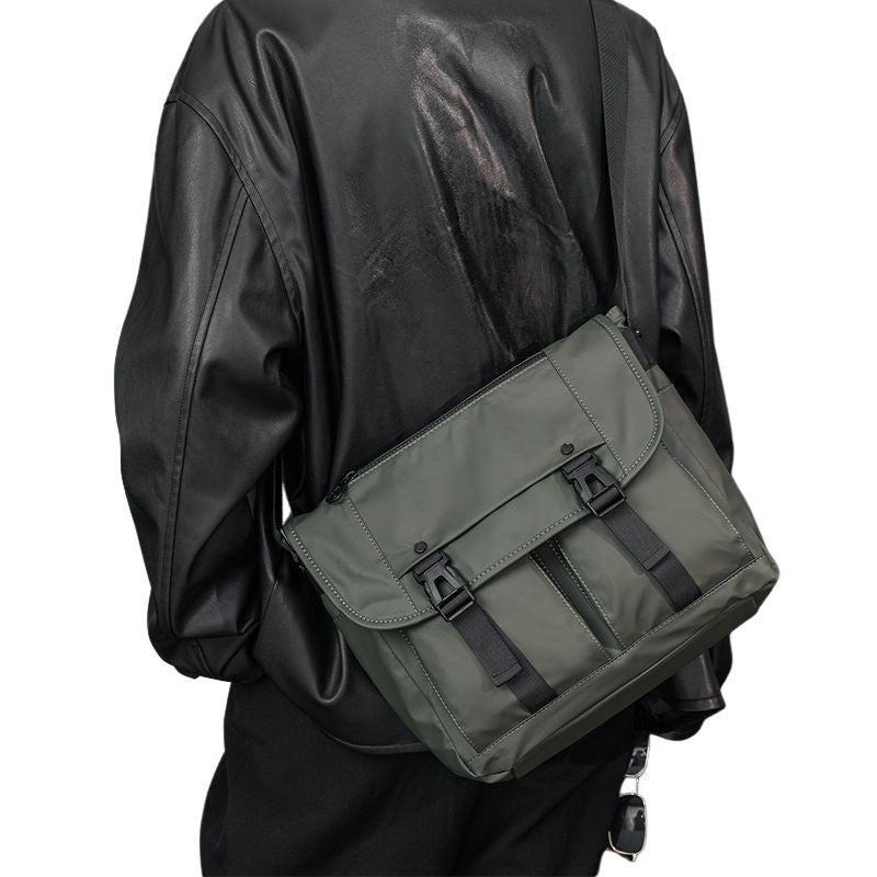 Shiny Nylon Messenger Bag Shoulder Bag for Men