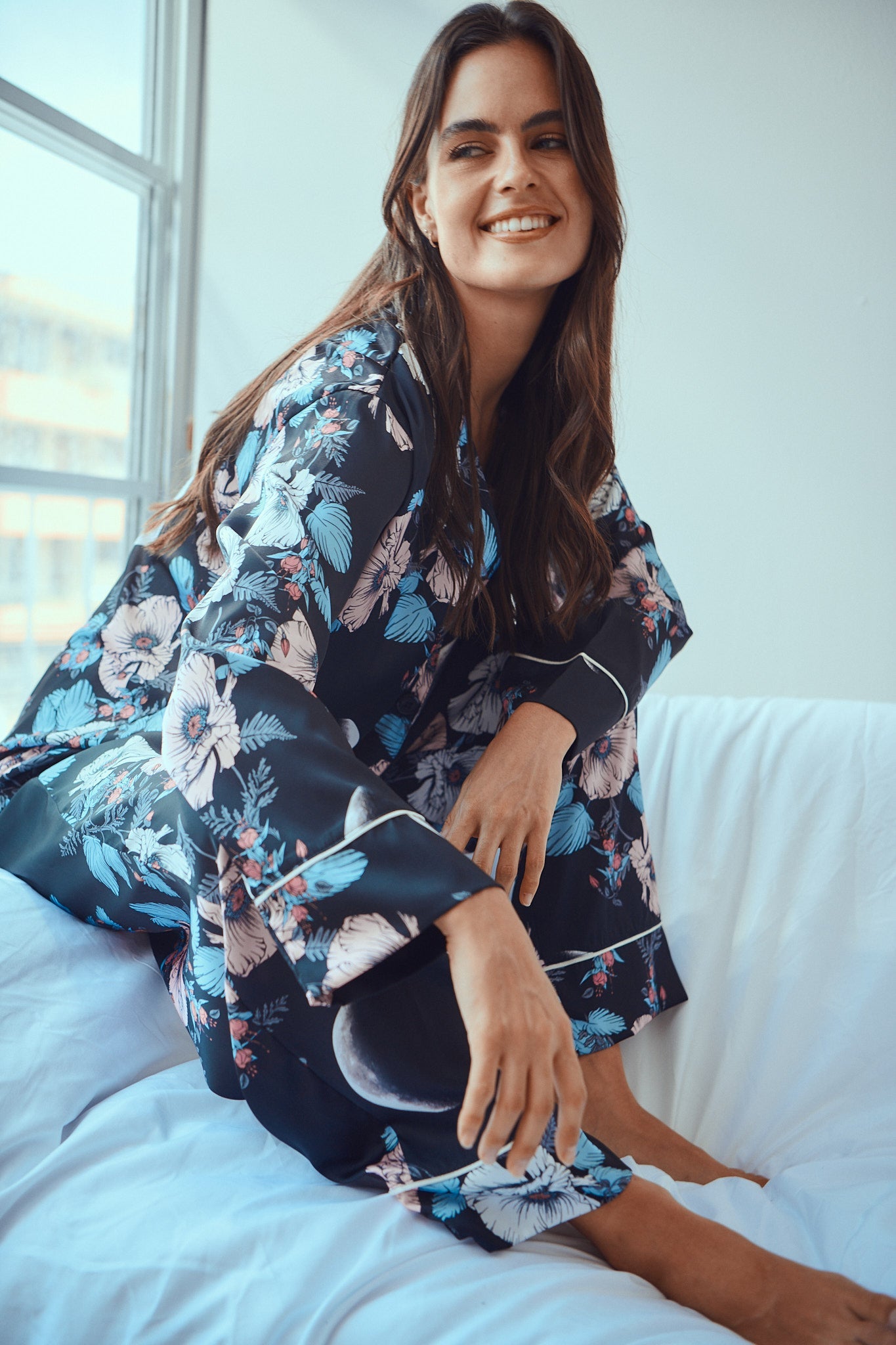 Washable Thermoregulating Silk Pajama Set Grace Kelly