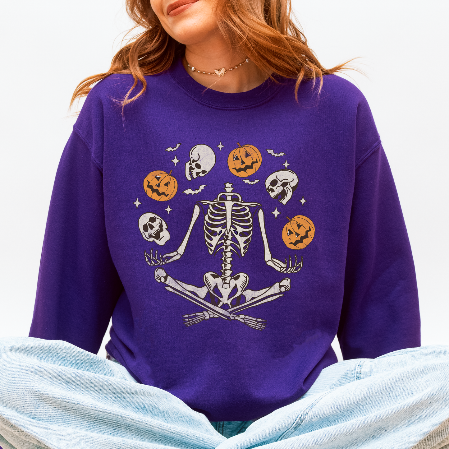 Skeleton Juggling Halloween Jack o Lantern Sweatshirt Refinery Number One