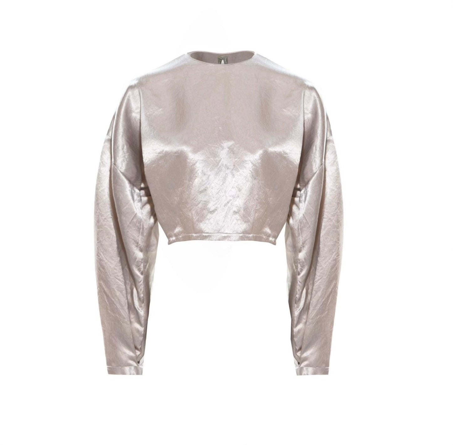Sophie Beige Crop Top Luxury Japanese Silk Women's Cropped Top Le Reussi