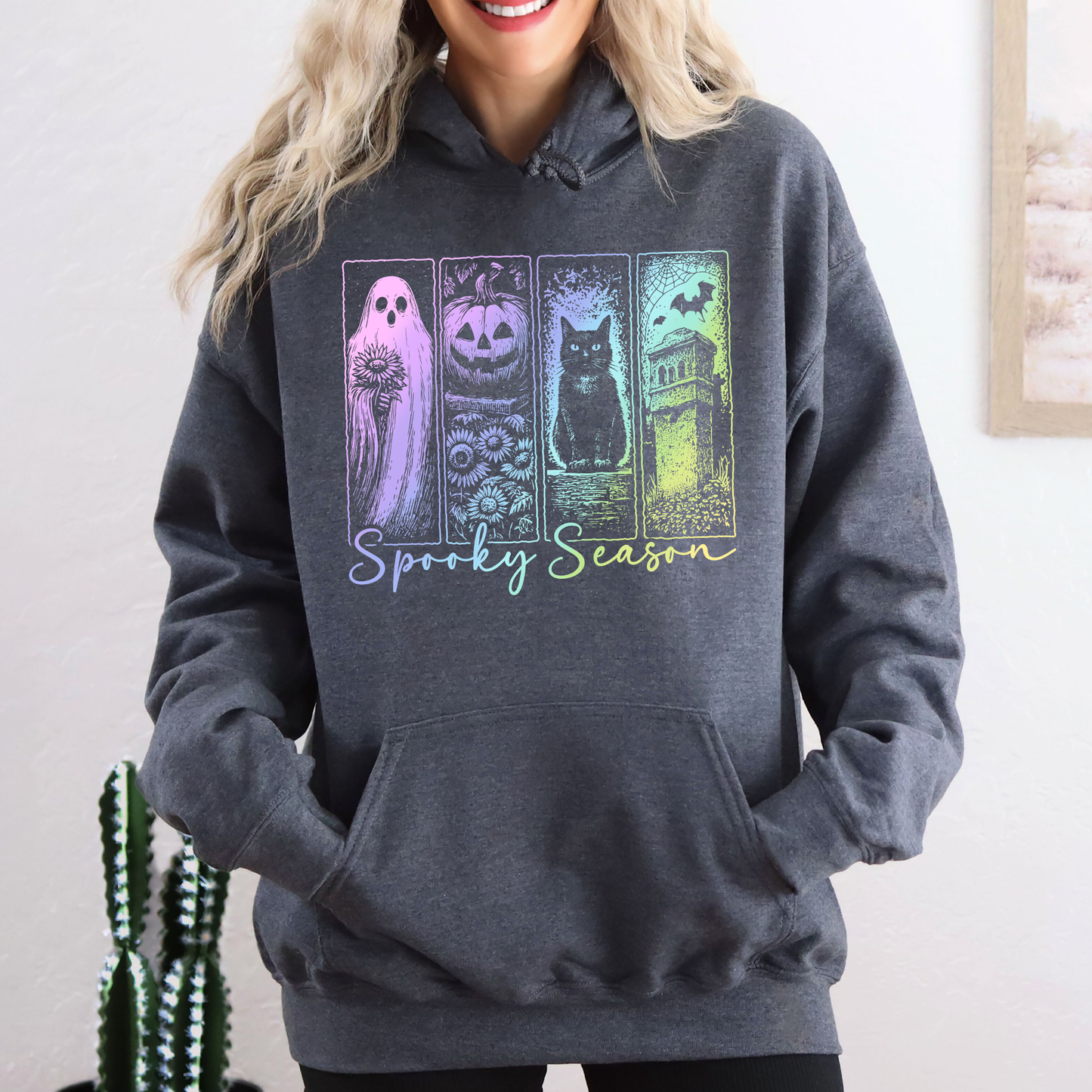 Spooky Season Pastel Shirt, Spooky Season, Vintage Halloween Horror Night, Retro Halloween, Spooky Season, Graphic Hoodie, Hooded Sweatshirt