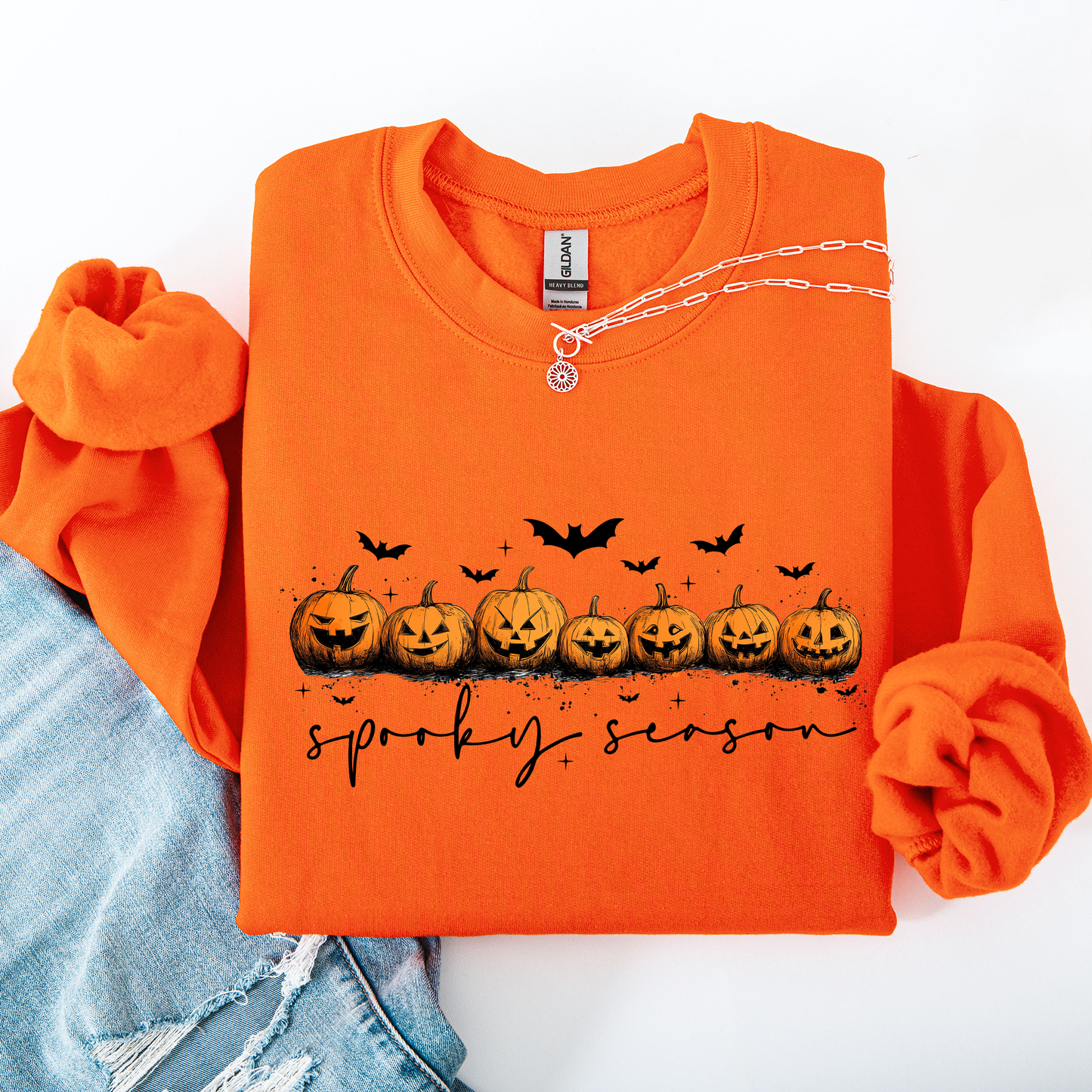 Spooky Season Pumpkins Halloween Sweatshirt by Refinery Number One