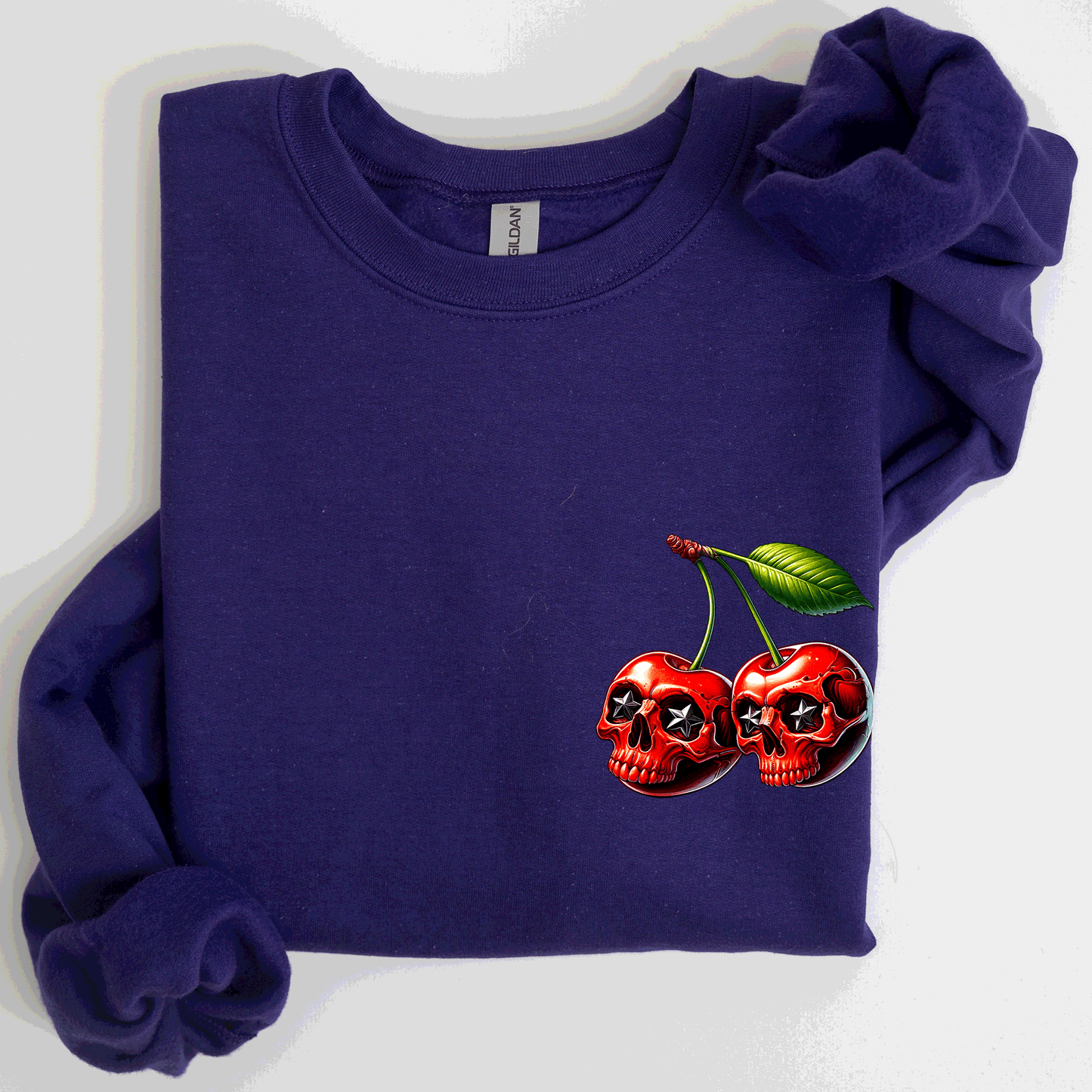 Spooky Skull Cherries, Halloween, Skeleton, Stars Sweatshirt