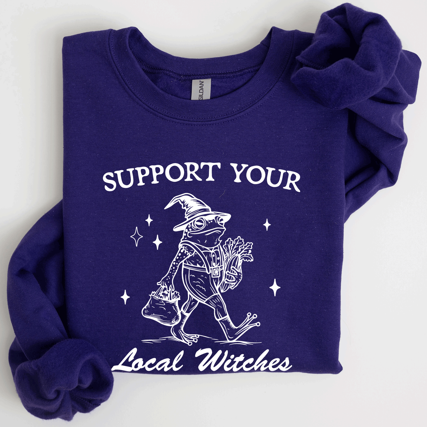 Support Your Local Witches Frog Halloween Witch Sweatshirt Refinery Number One