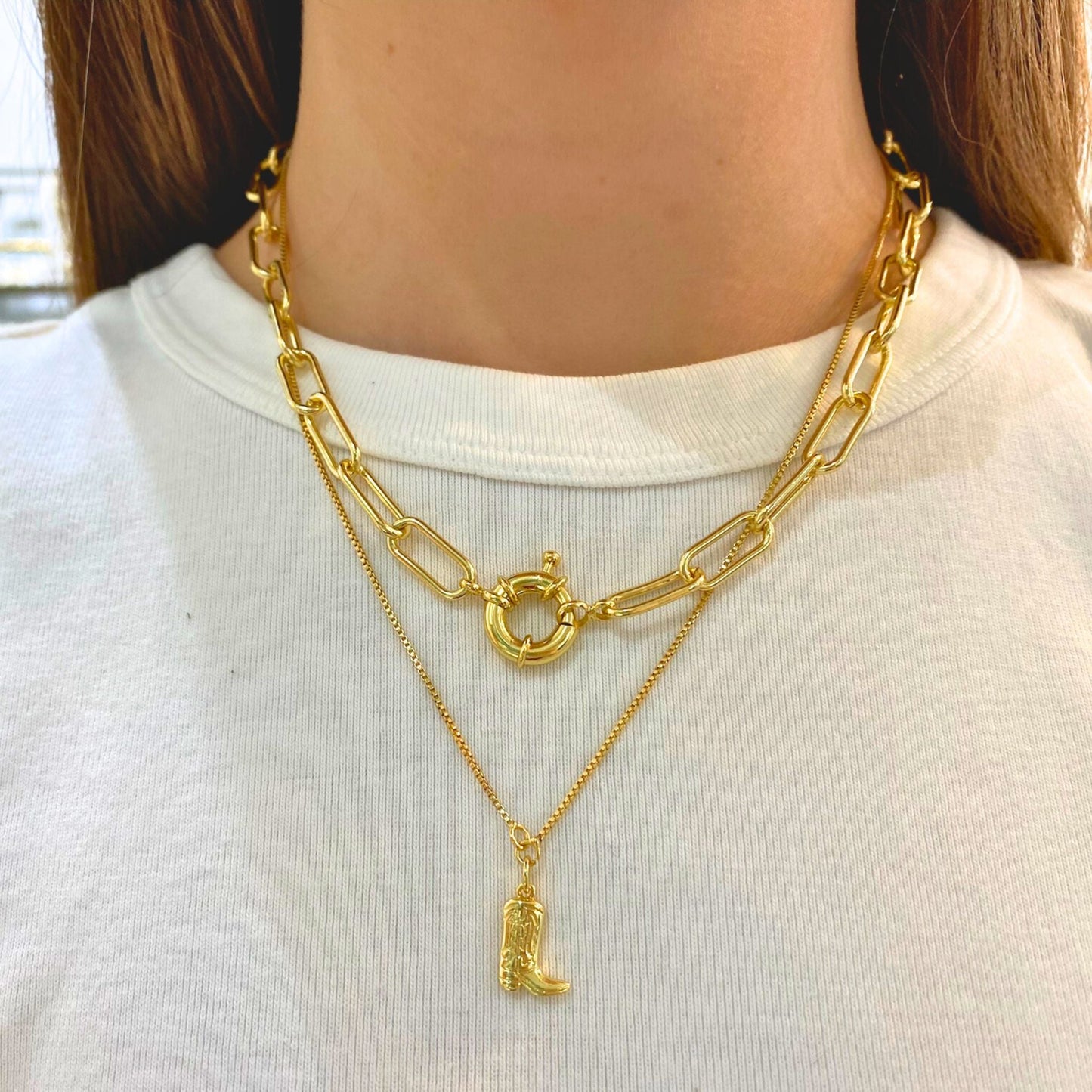 18K Gold-Filled Box Chain Necklace
