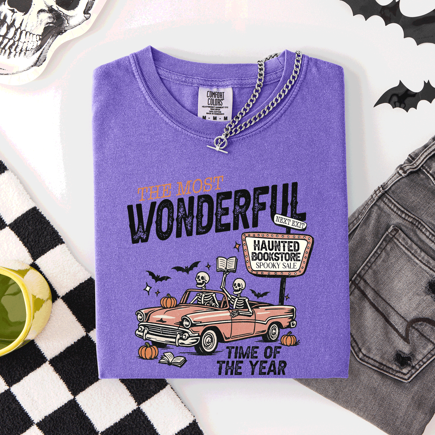 Reading Skeleton Halloween Comfort Colors T-Shirt Refinery Number One