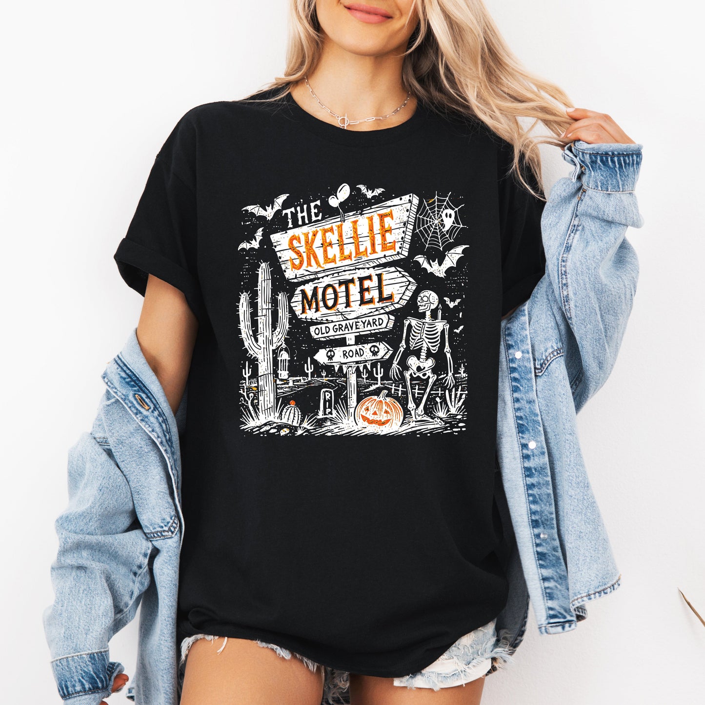 Skellie Motel Skeleton Halloween T-shirt Refinery Number One
