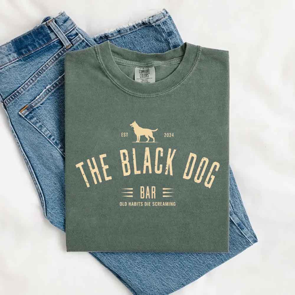 The Black Dog Comfort Colors Concert Tee – Minimalist Unisex Music Shirt