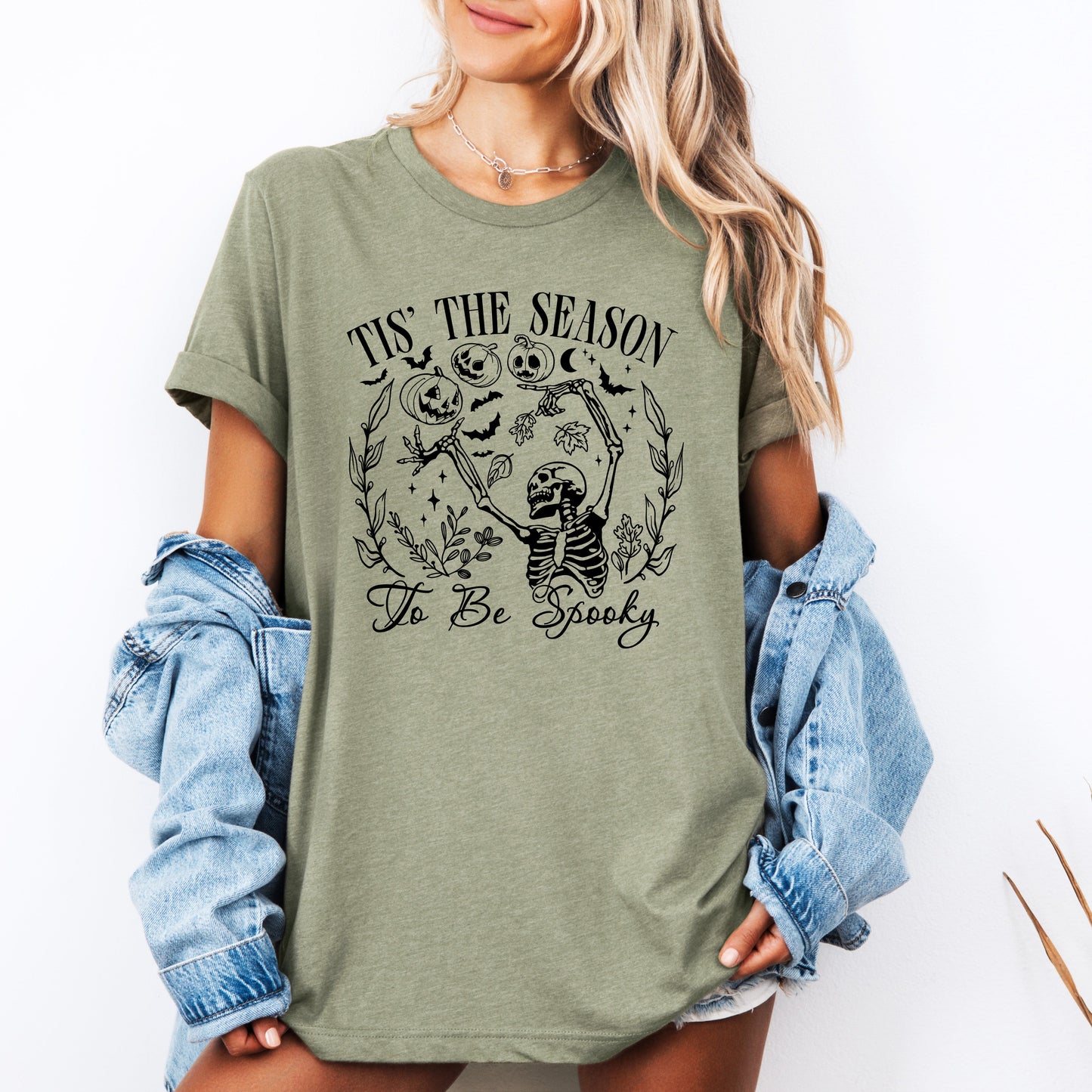 Spooky Skeleton Retro Classic Halloween Tshirt Refinery Number One