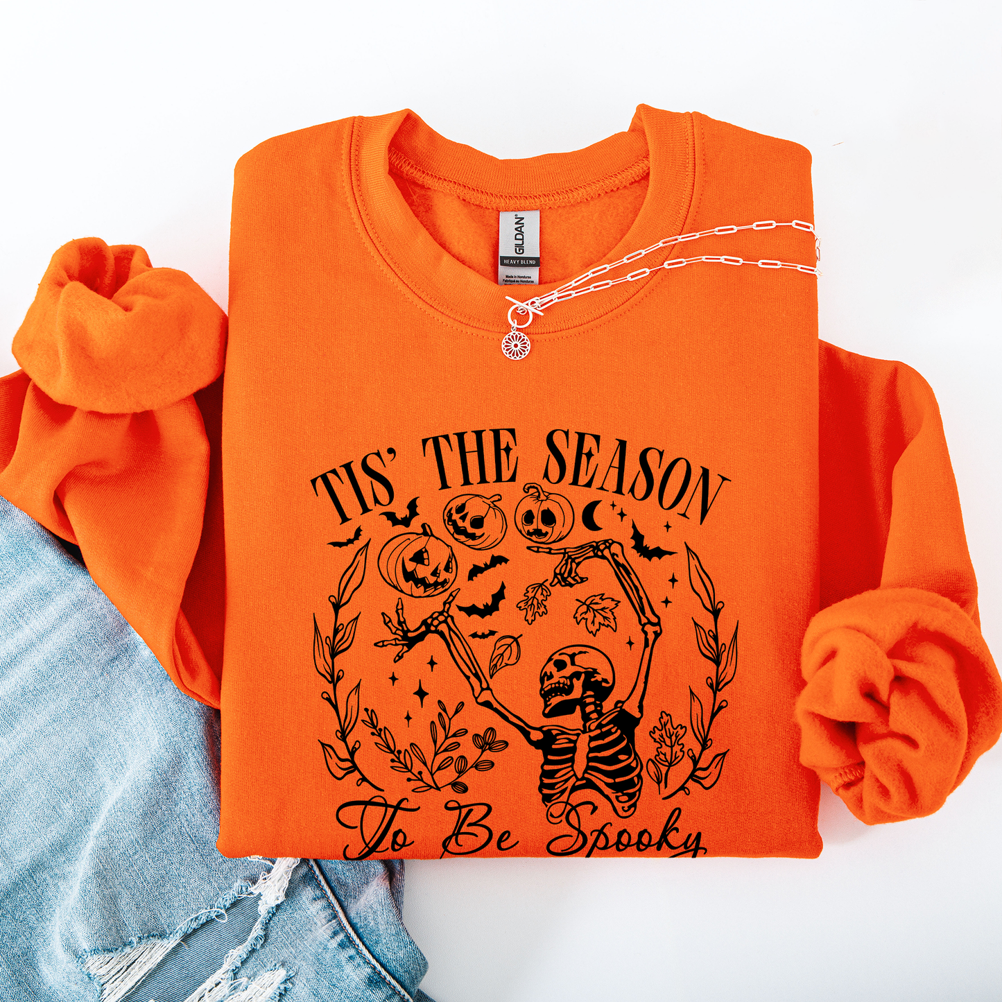 Tis The Season To Be Spooky, Retro, Classic, Halloween, Skeleton Sweatshirt