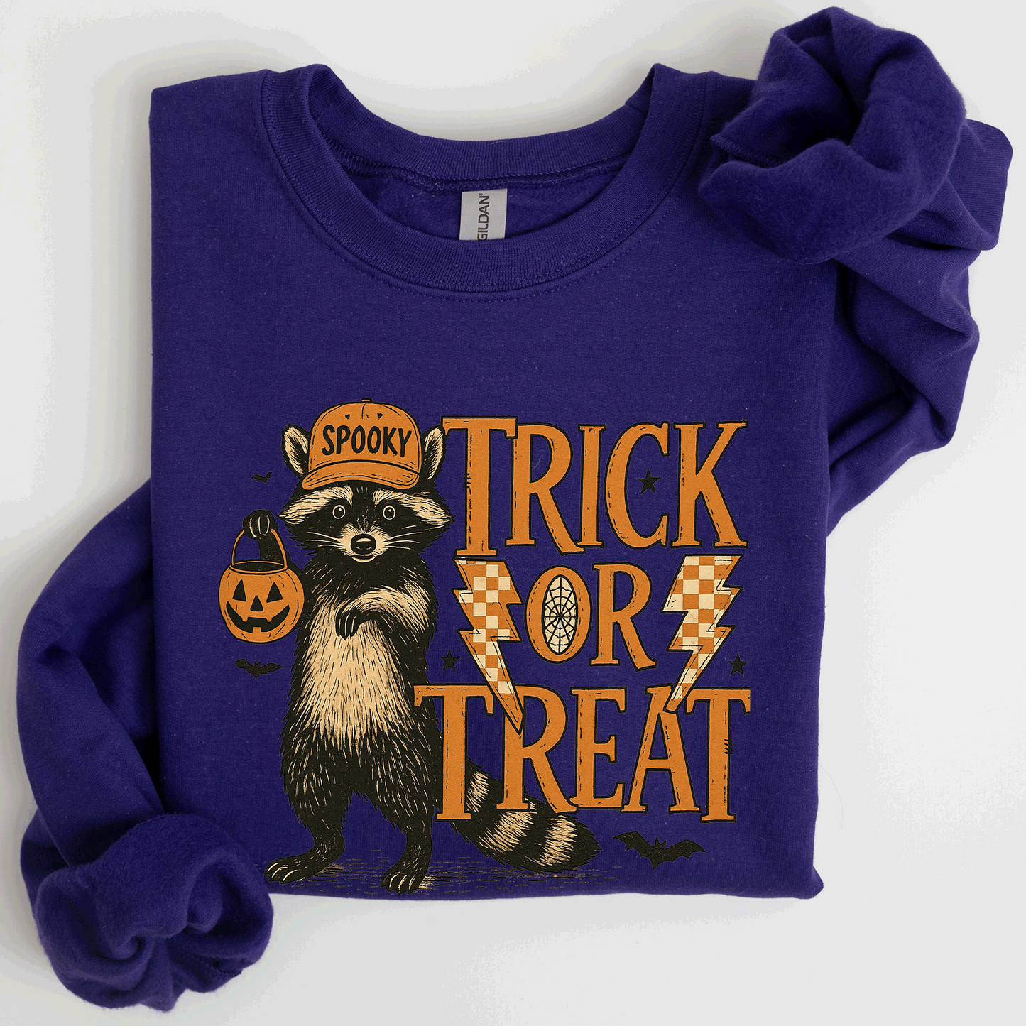 Trick or Treat Raccoon Cute Halloween Spooky Sweatshirt Refinery Number One