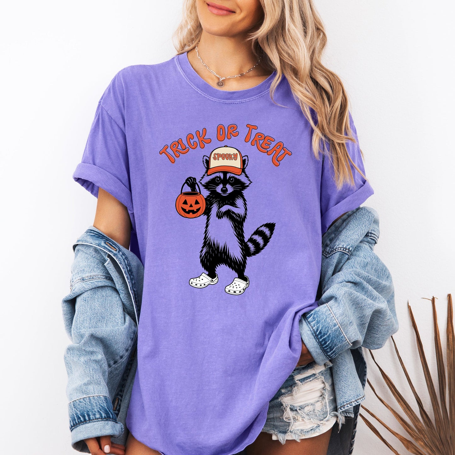 Trick or Treat Feral Raccoon Comfort Colors Graphic T-Shirt Refinery Number One