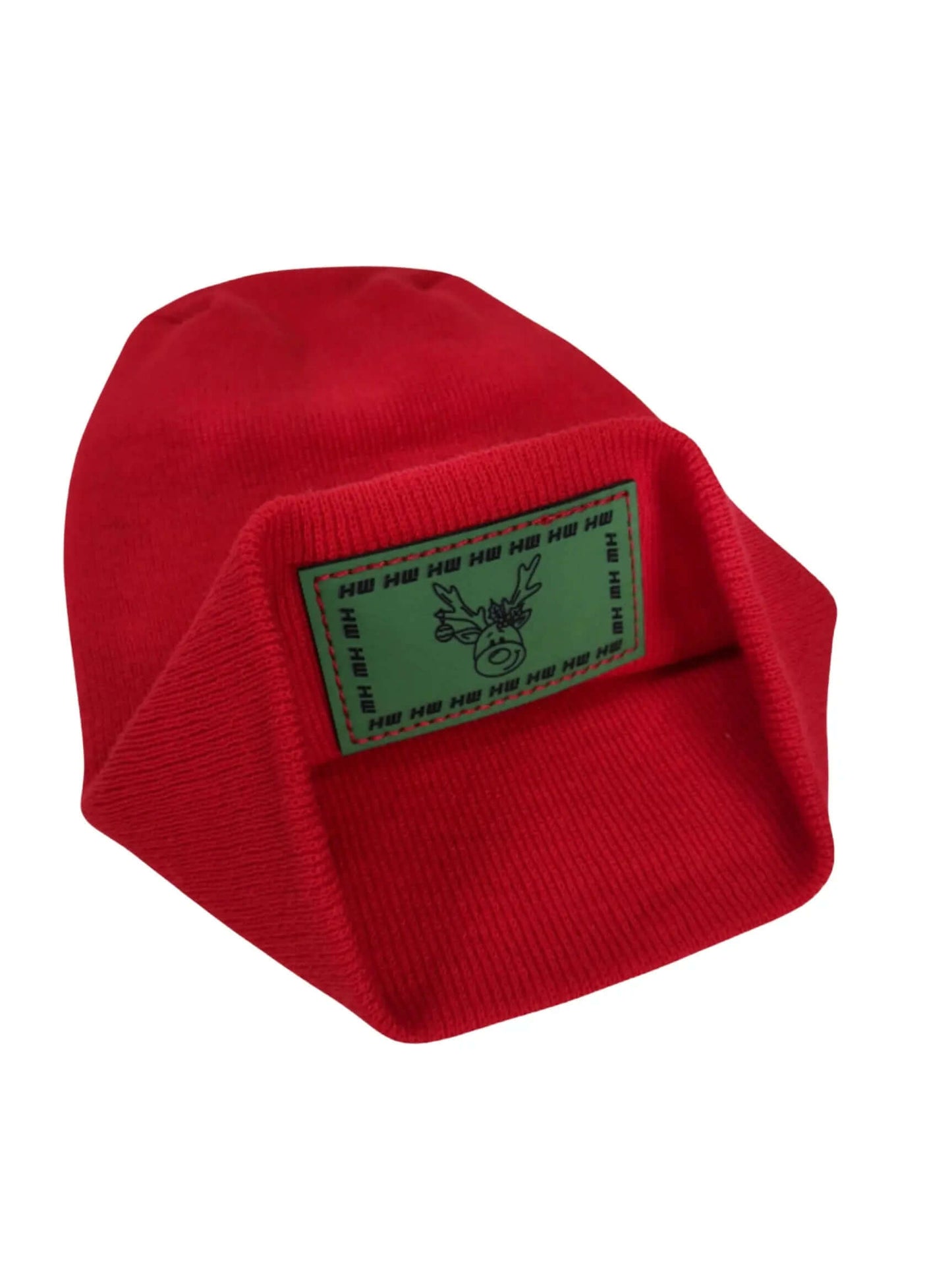 Christmas Reindeer H-Stitch Beanie Red Limited Edition Haakwear