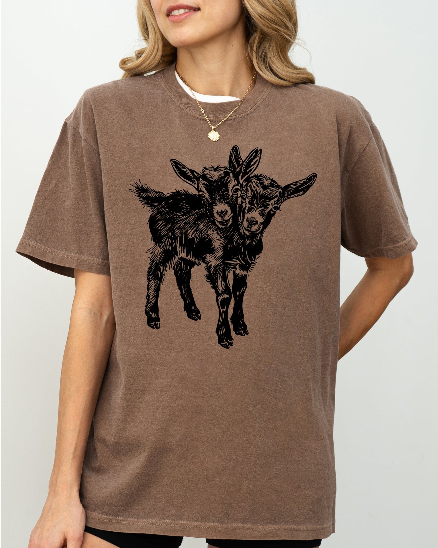 Two Headed Goat, Cute, Spooky, Halloween, Creepy Shirt Comfort Colors T-Shirt
