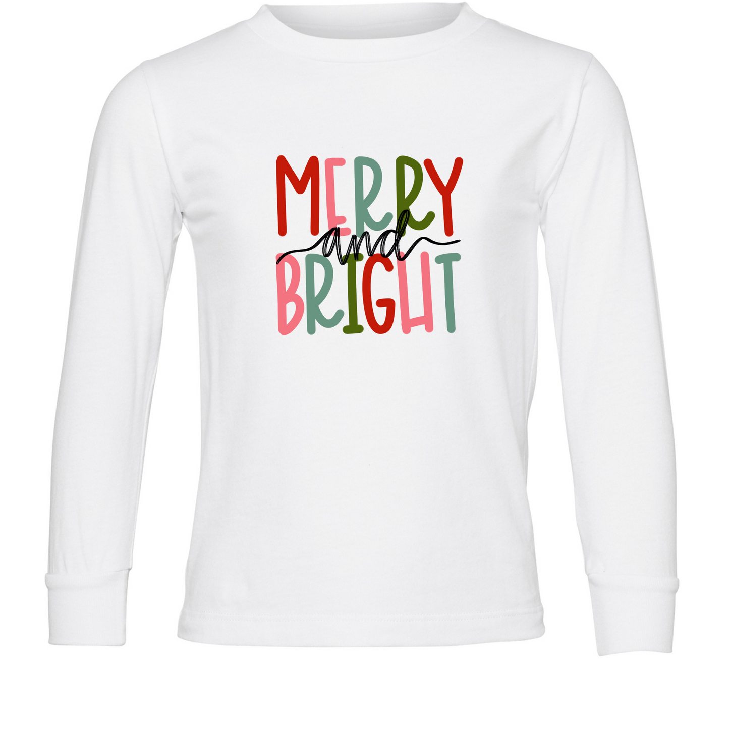 Merry & Bright Long Sleeve Graphic Tee Unisex Bella Canvas