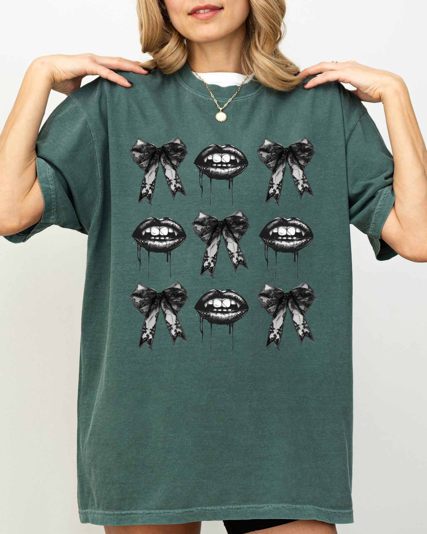 Vampire Black Bows Lace Shirt Comfort Colors T-Shirt