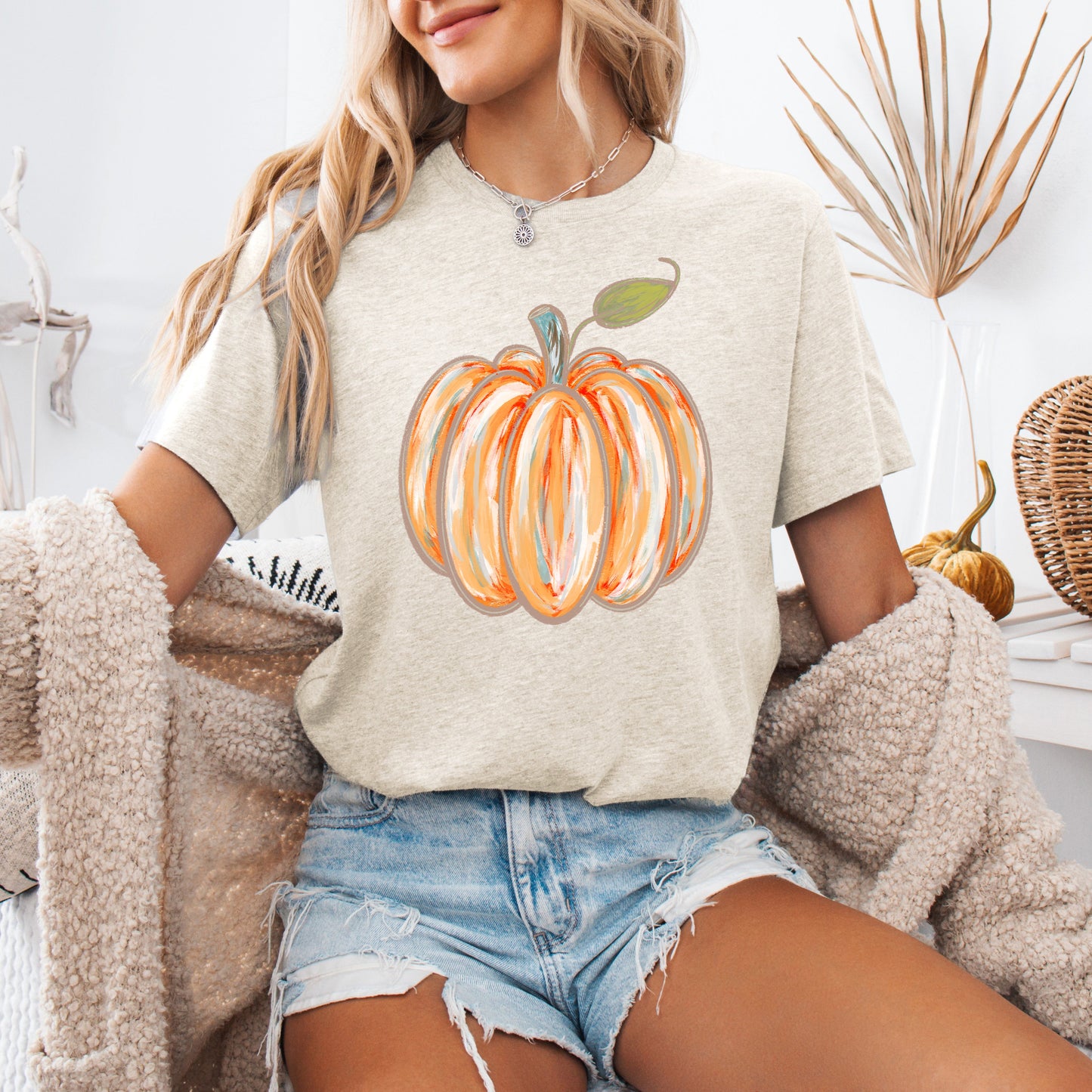 Watercolor Pumpkin Autumn Tshirt Refinery Number One