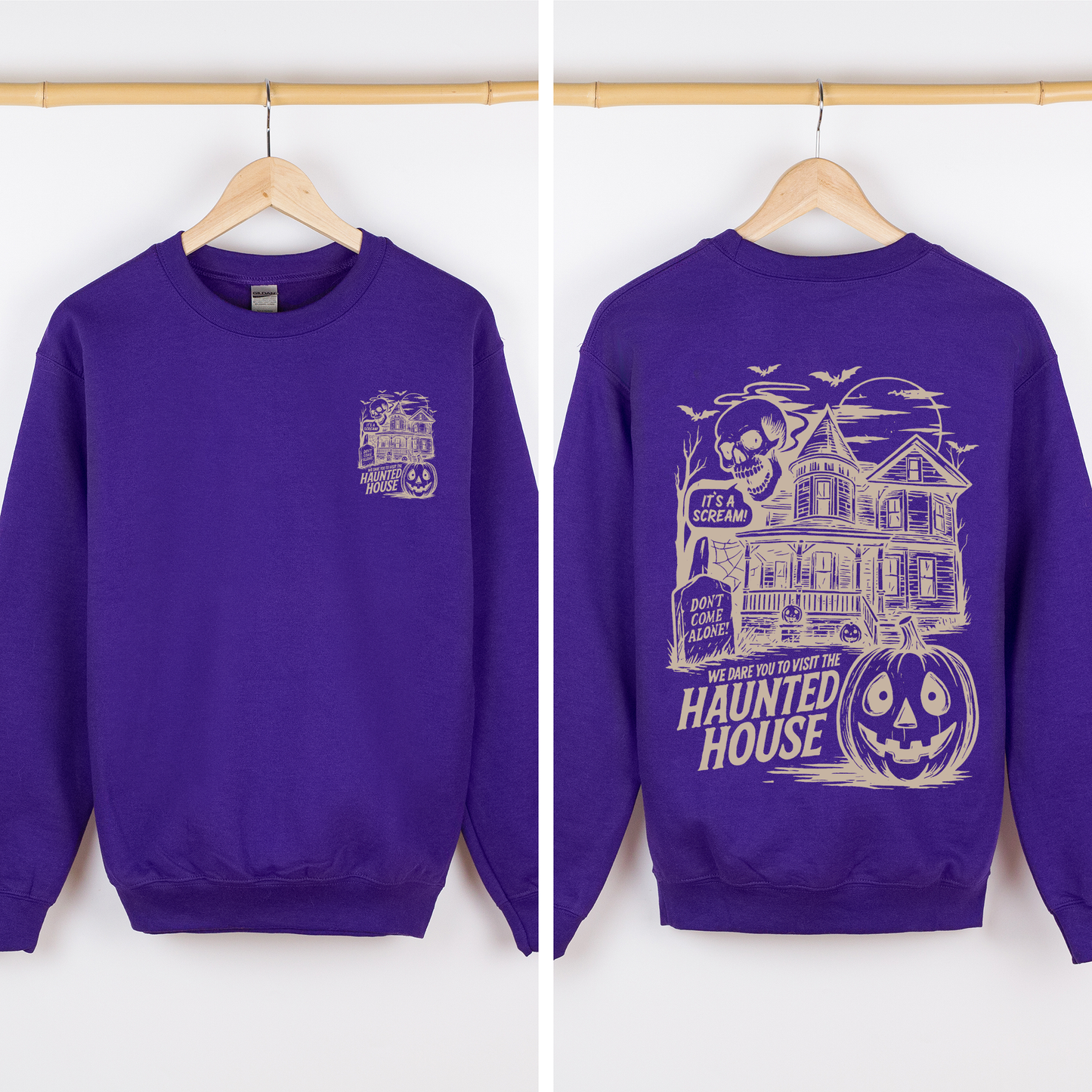 Spooky Pumpkin Sweatshirt We Dare You To Visit The Haunted House Refinery Number One