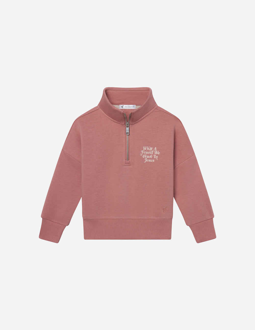 What a Friend in Jesus Kids Ash Rose Half-Zip Elevated Faith