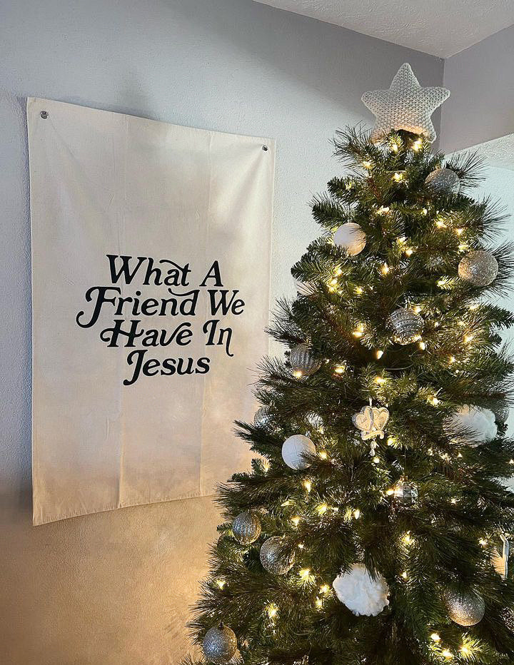 What a Friend in Jesus Thick Cotton Canvas Tapestry