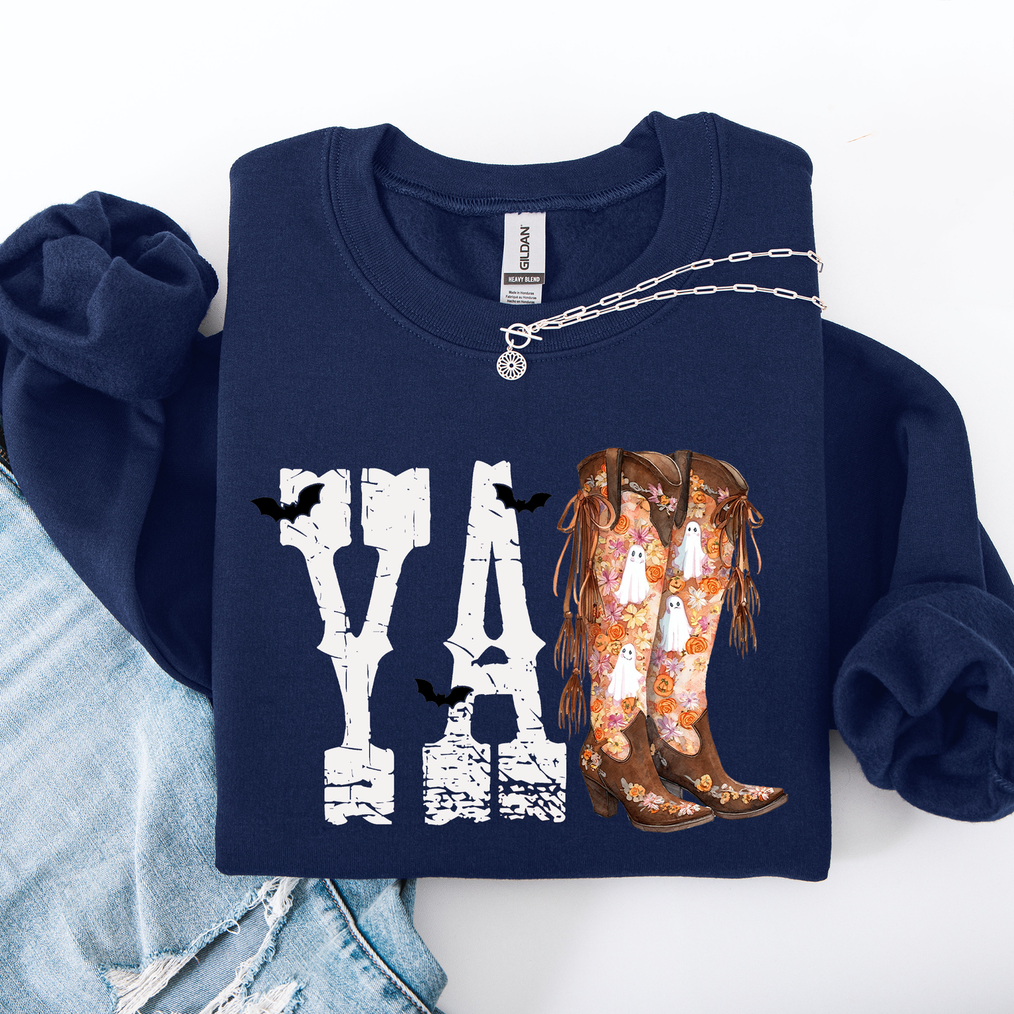 Y'all Cowboy Boots Western Halloween Autumn Fall Sweatshirt Refinery Number One