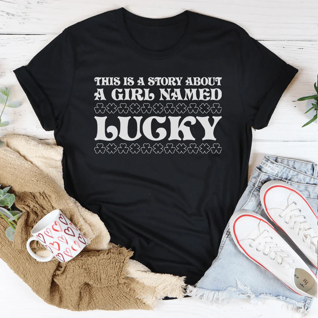 A Girl Named Lucky Soft Cotton Tee Peachy Sunday