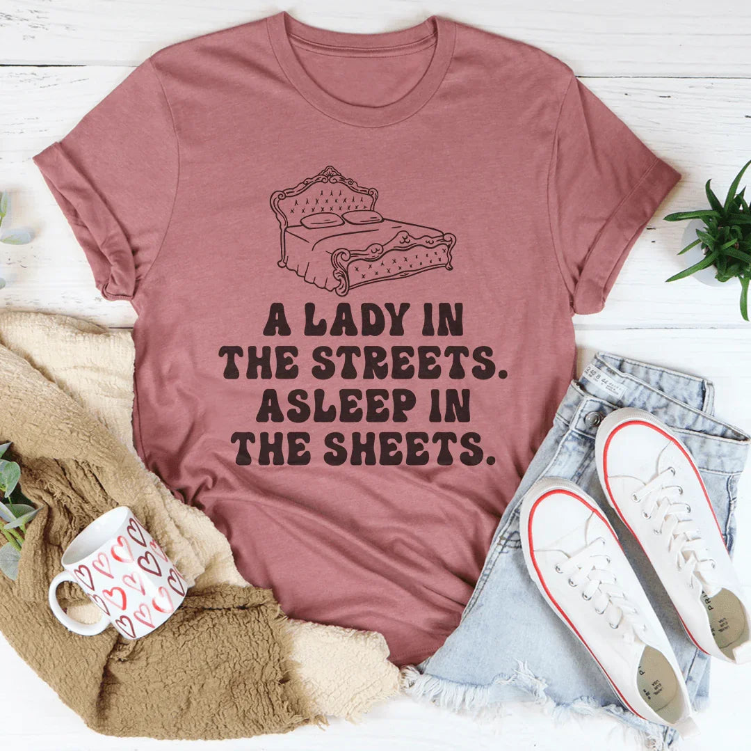 Asleep In The Sheets Tee Soft Cotton T-Shirt Peachy Sunday