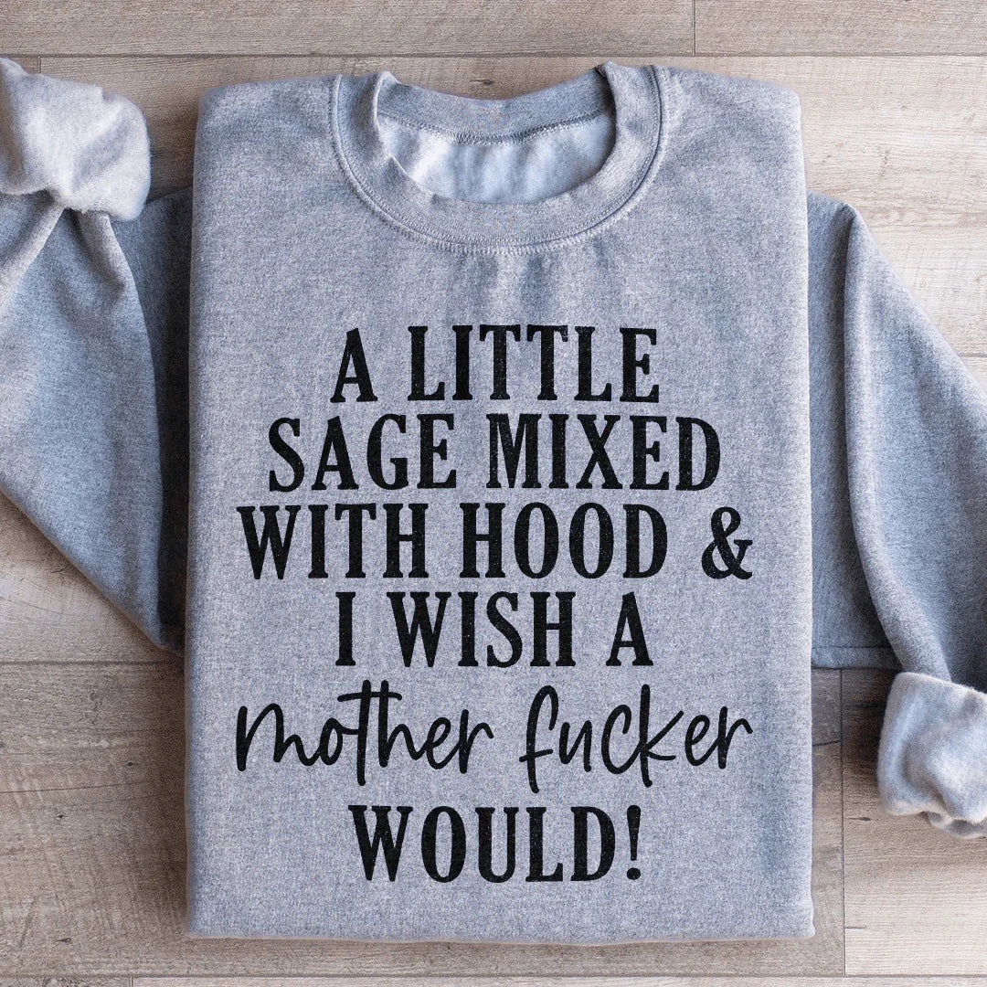 A Little Sage Mixed With Hood Casual Sweatshirt Peachy Sunday