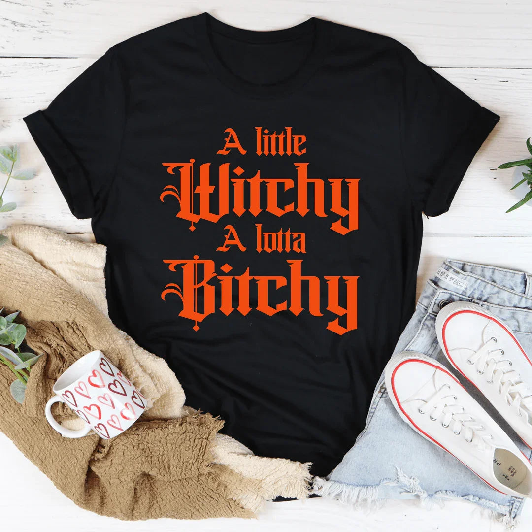 A Little Witchy Soft Cotton Tee Peachy Sunday