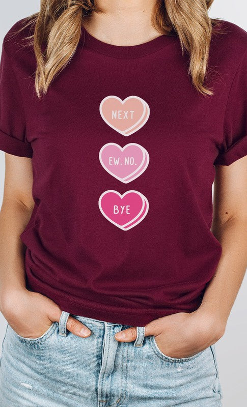 Next Ew No Bye Candy Heart Graphic Tee