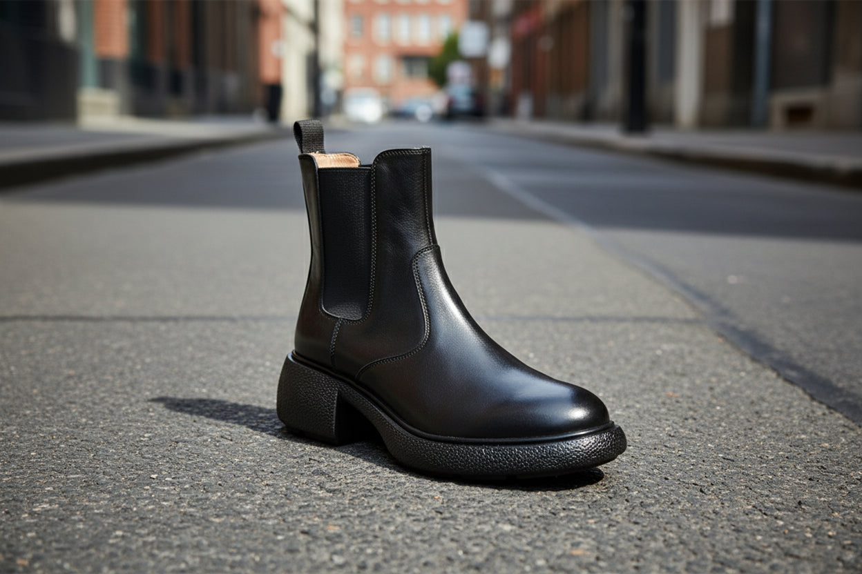 British-Style Chunky Heel Ankle Boots Women’s Leather Dr. Style