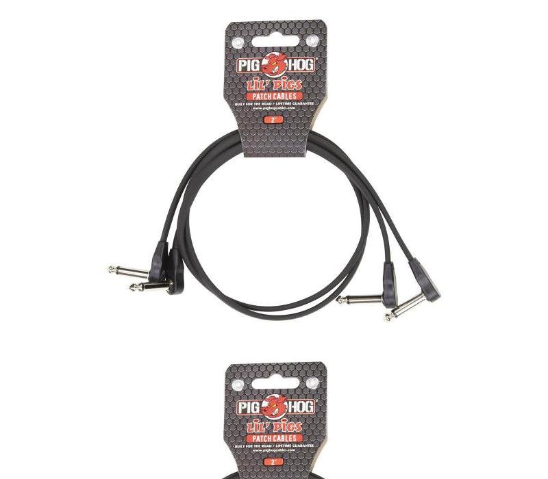 New - PIG HOG PHLSK2BK LIL PIGS 2FT LOW PROFILE PATCH CABLES - 2 PACK