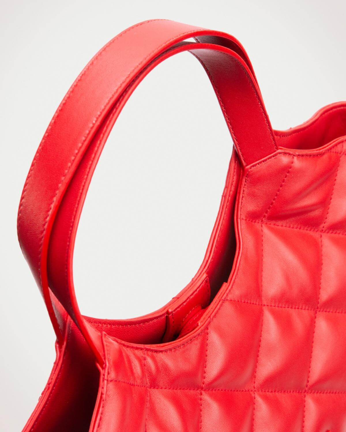Anne Large Red Lambskin Shopper Tote