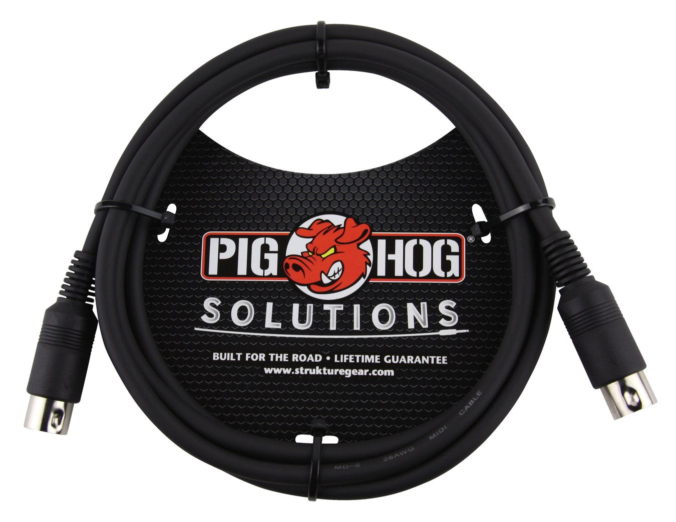 2 Pack Pig Hog 6ft Solutions MIDI Cable Black Instrument Interface male to male PMID06 - NEW