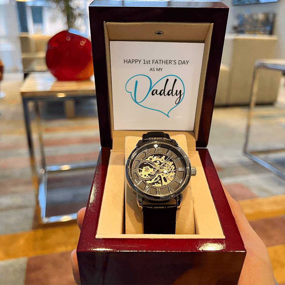 1St Father's Day Mens Watch Birthday Gift Gifts For Him Boxdaddy Giftpapa Gift Dad Gift Idea To My Dad Openwork Watch
