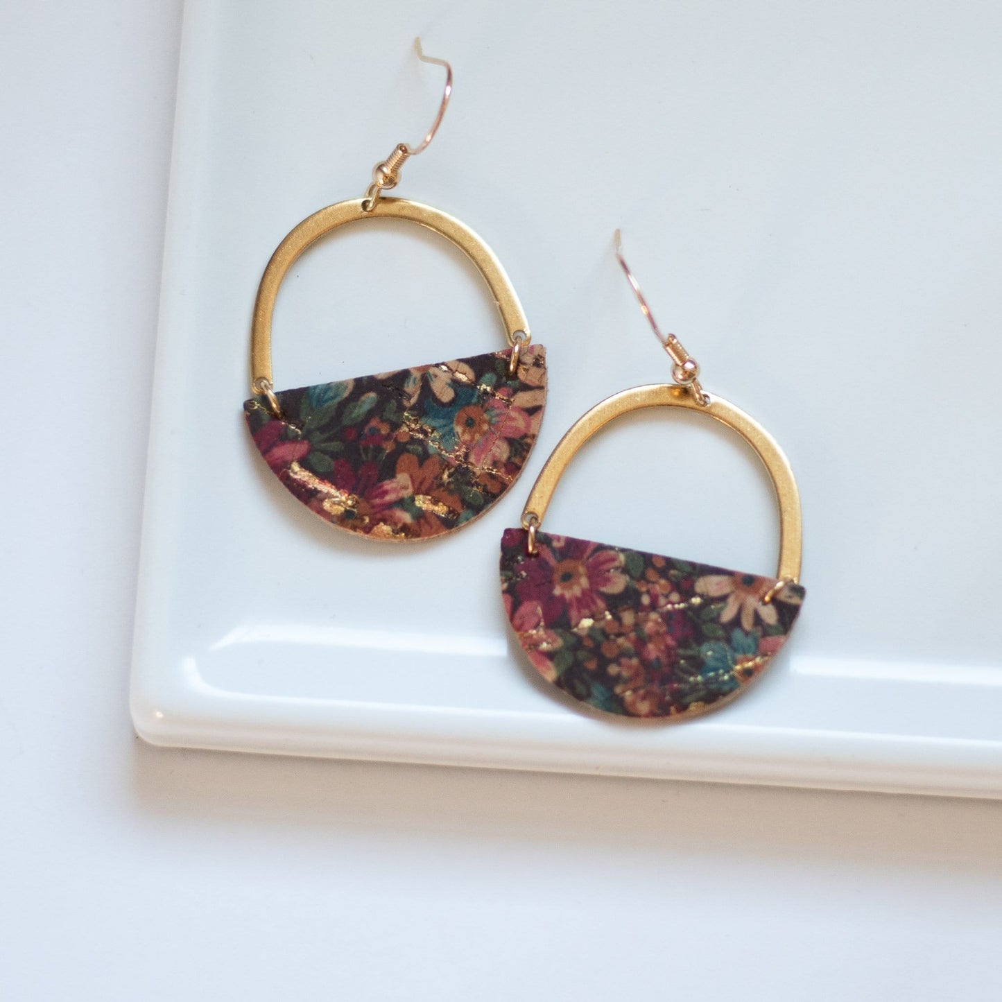 Autumn Flowers Moody Fall Floral Lightweight Earrings Sela Designs