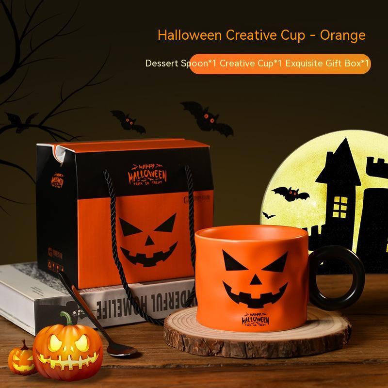 Pumpkin Ceramic Handle Mug Durable Halloween Party Supplies
