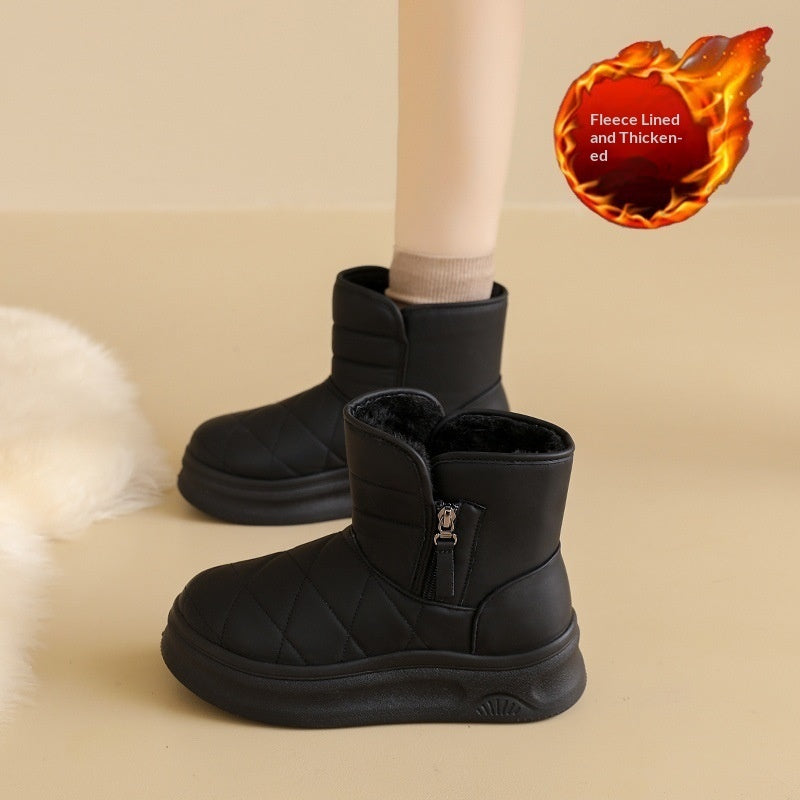Warm Fleece-Lined Ankle Boots Women’s Casual Snow Boots