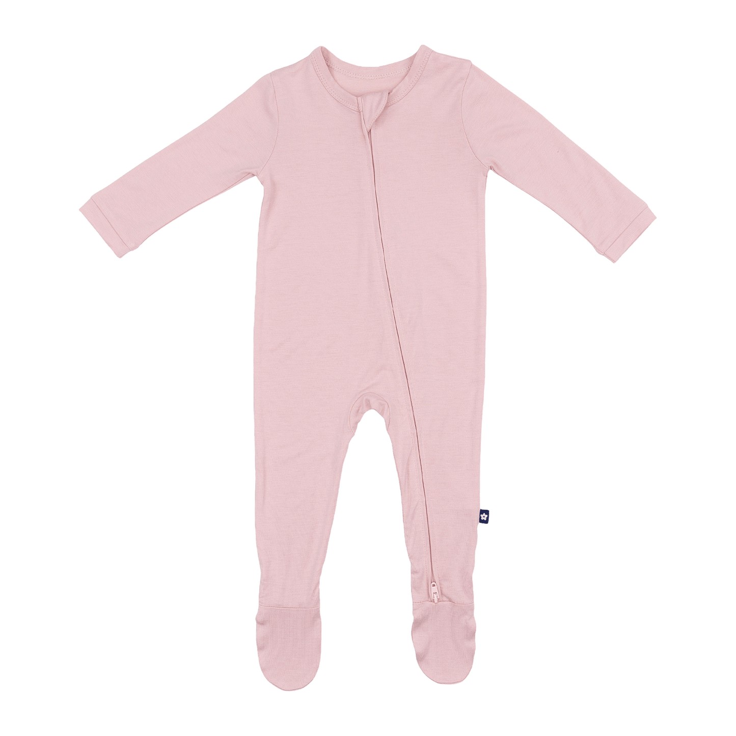Larkspur Baby Zip Footie in Rose