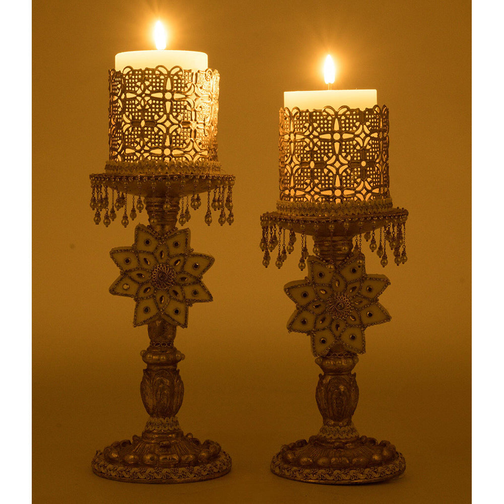 Bells of Brilliance Gold Candle Sticks Set of 2 by Katherine's Collection