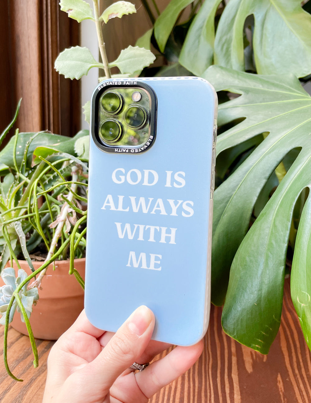 Blue God is Always With Me Durable Phone Case