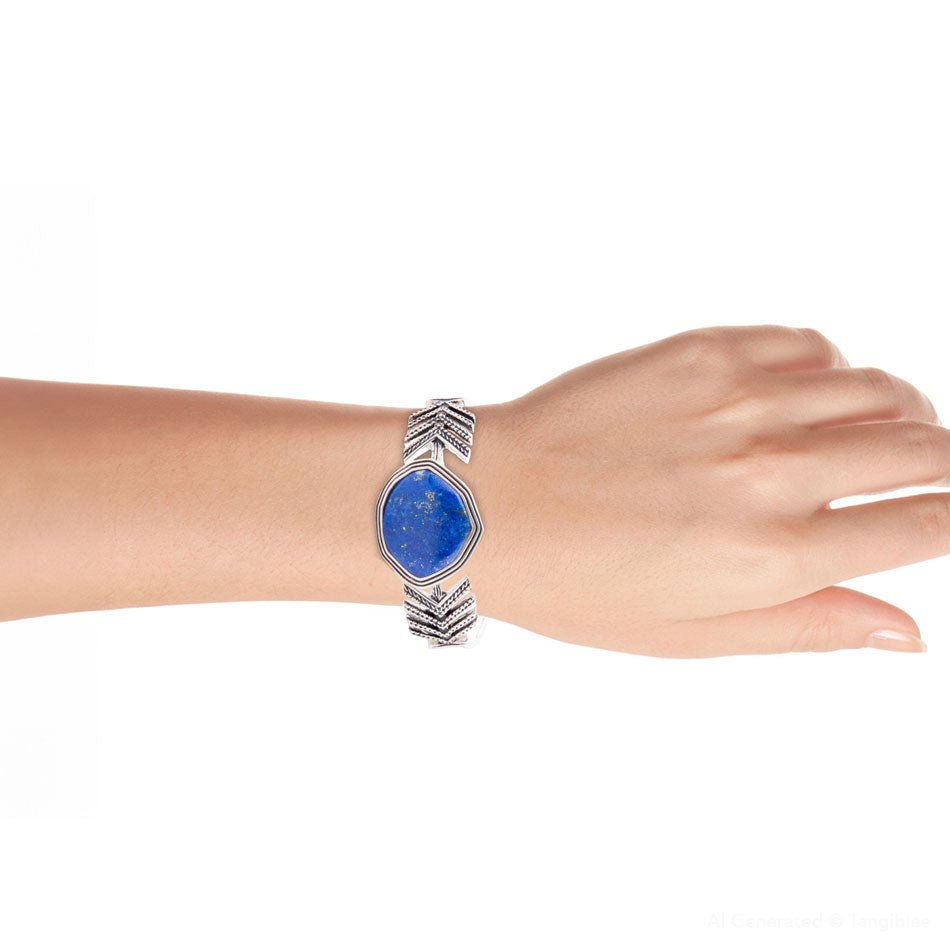 Blue Lapis Sterling Silver Statement Cuff Barse Jewelry