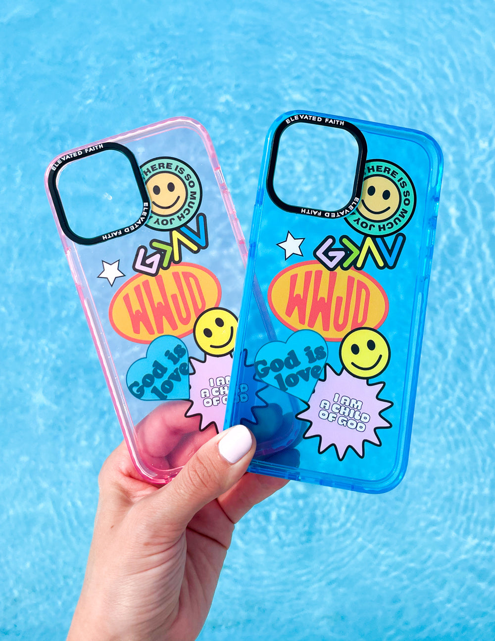 Blue Sticker Collage Phone Case Durable Protective Phone Cover