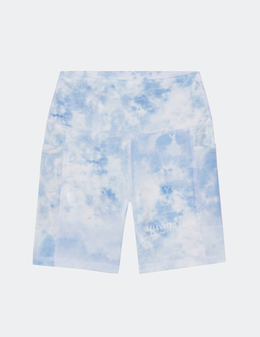 Blue Tie-Dye High-Waisted Biker Short