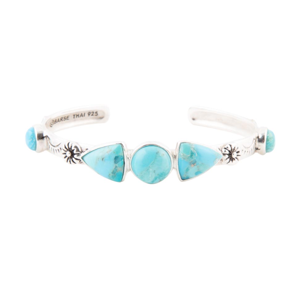 Blue Turquoise Sterling Silver Cuff Bracelet