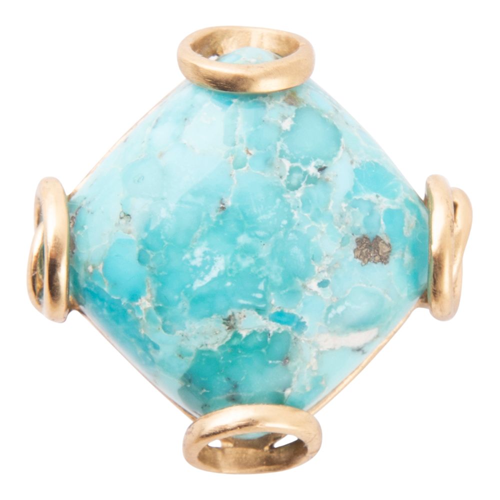 Blue Turquoise Rhombus Statement Ring Handcrafted Jewelry