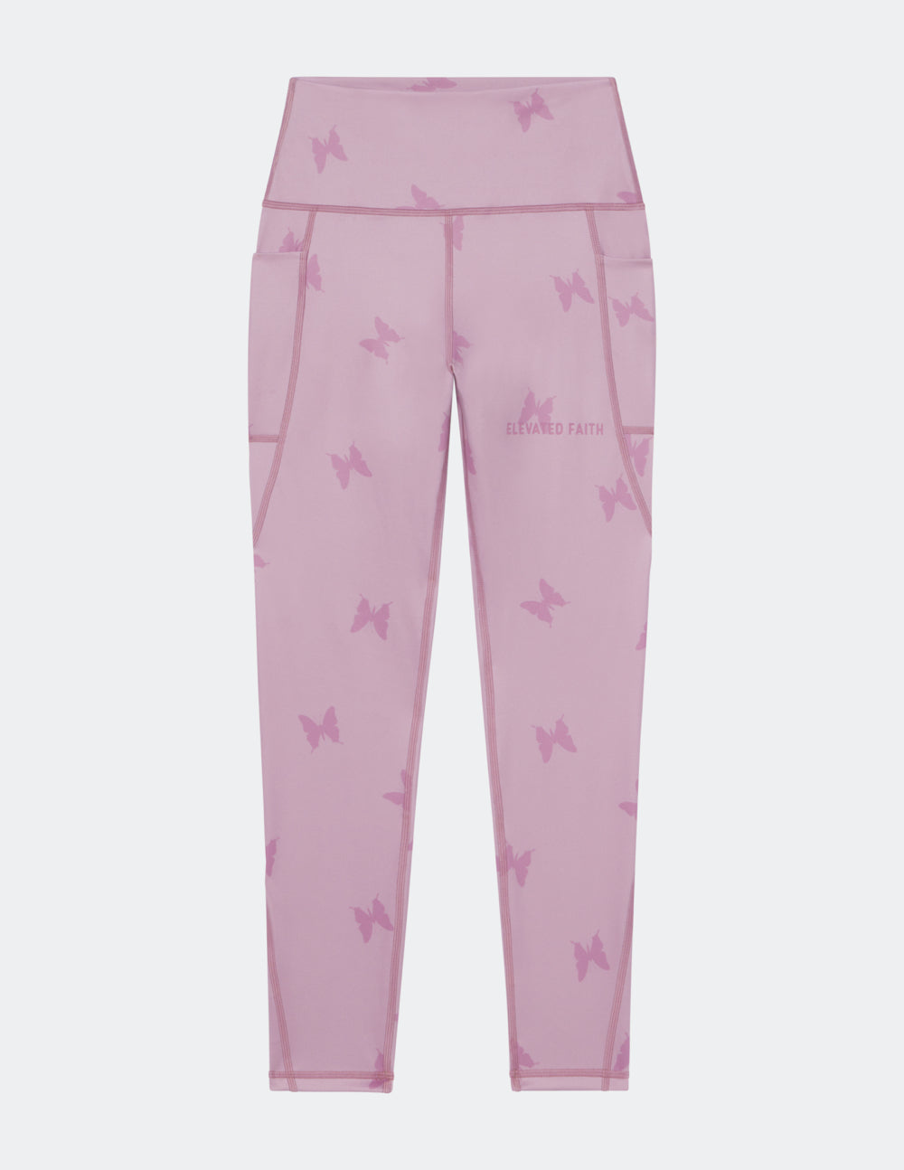 Butterfly Legging Pink High-Waisted Full-Length Legging