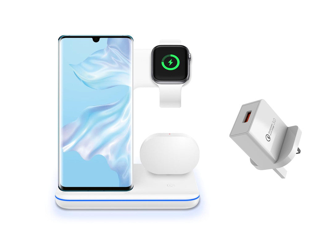 Wireless Charger 3 In 1 Compatible Mobile Phone Watch Earphone Charger Stand