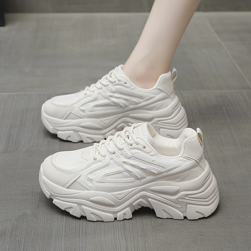Thick-Bottom Breathable White Shoes Thick Sole Women Stepique